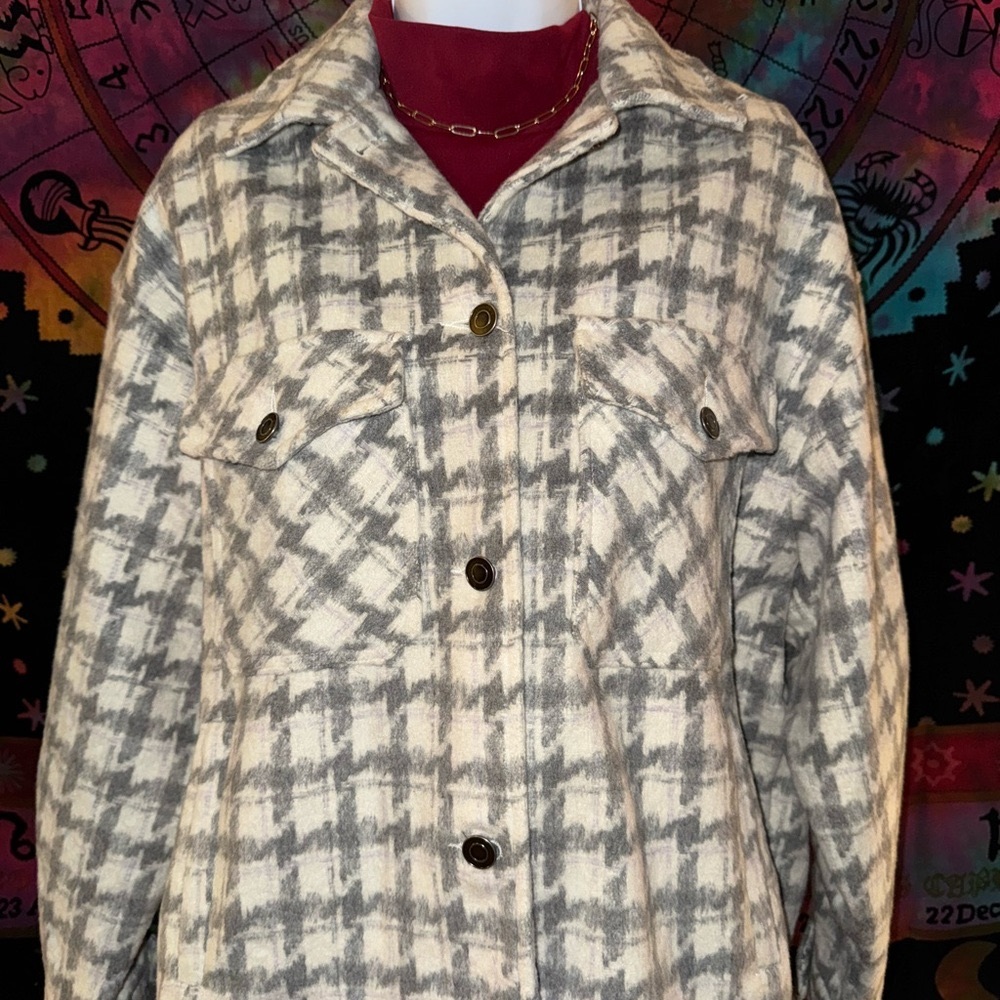 Houndstooth Women's Jacket in Gray